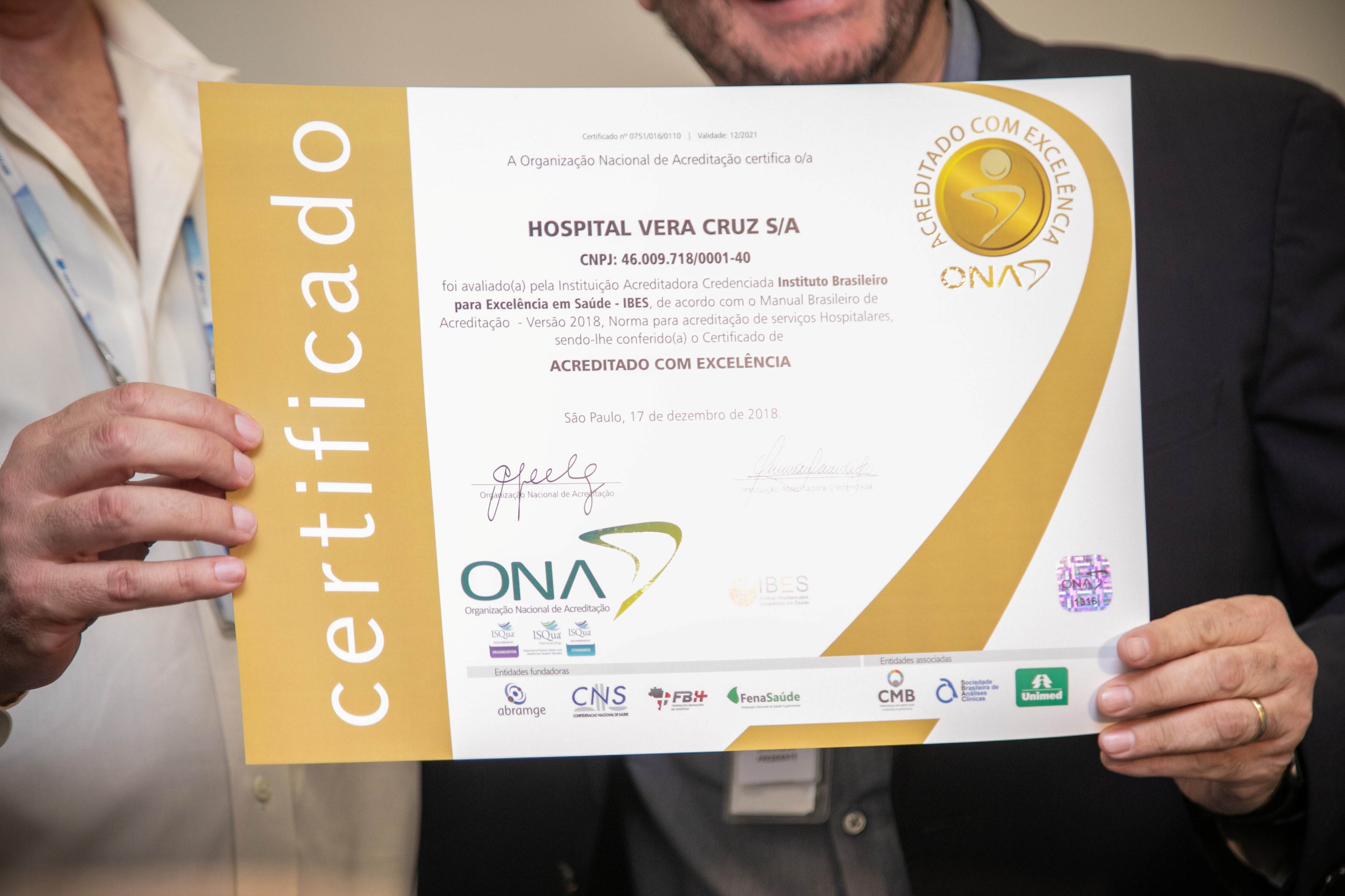 Certificação ONA 3 do Hospital Vera Cruz (Foto: Matheus Campos)