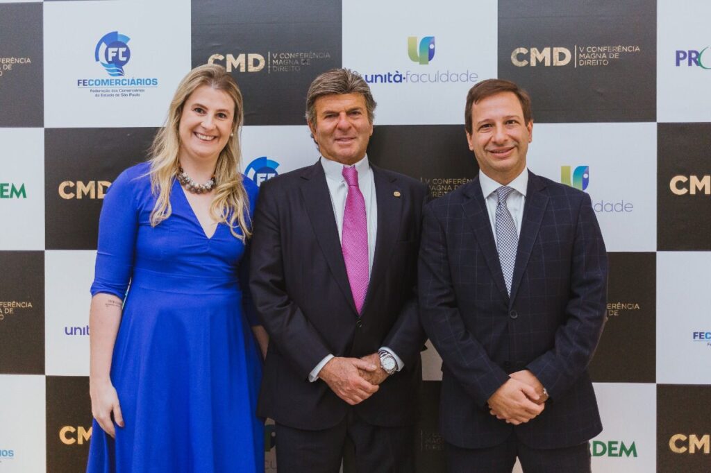 Carolina Defilippi, Luiz Fux e Márcio Chaib. Crédito: Fotocafé