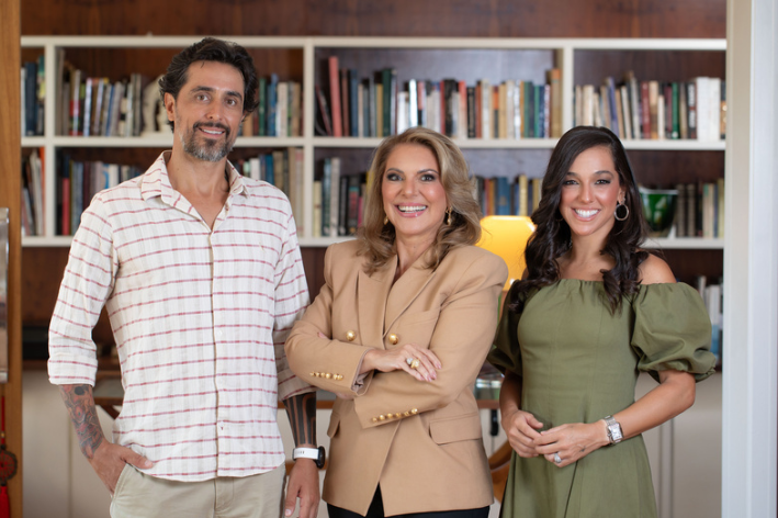 Edinho Andries, Antonia Maria Zogaeb e Victória Zogaeb, sócios na AMZ Sports (Crédito: Matheus Campos)